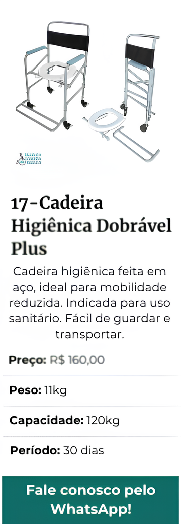 Cadeira Higiênica Dobrável Plus